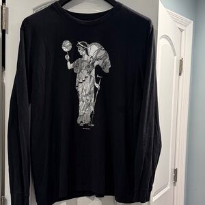 Nike Black Long Sleeve Tee with Greek Basketball Graphic XXL Men
